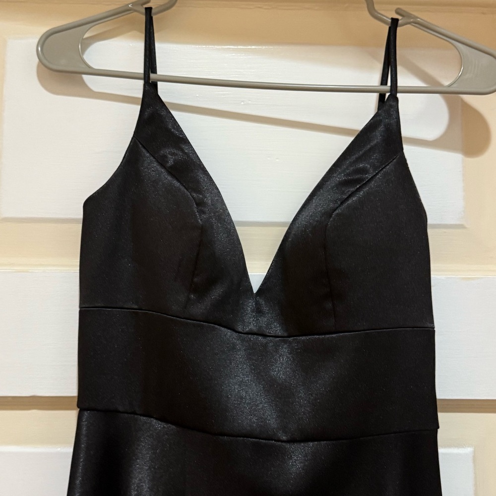 Jenny Yoo Black Satin Gown - Picture 3 of 5